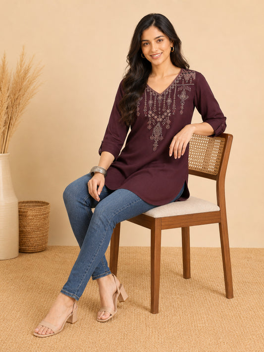 Women wearing Bluauraa Tunic/Kurti/Tops