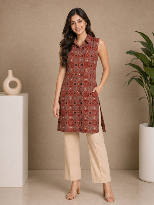Women wearing Bluauraa Tunic/Kurti/Tops