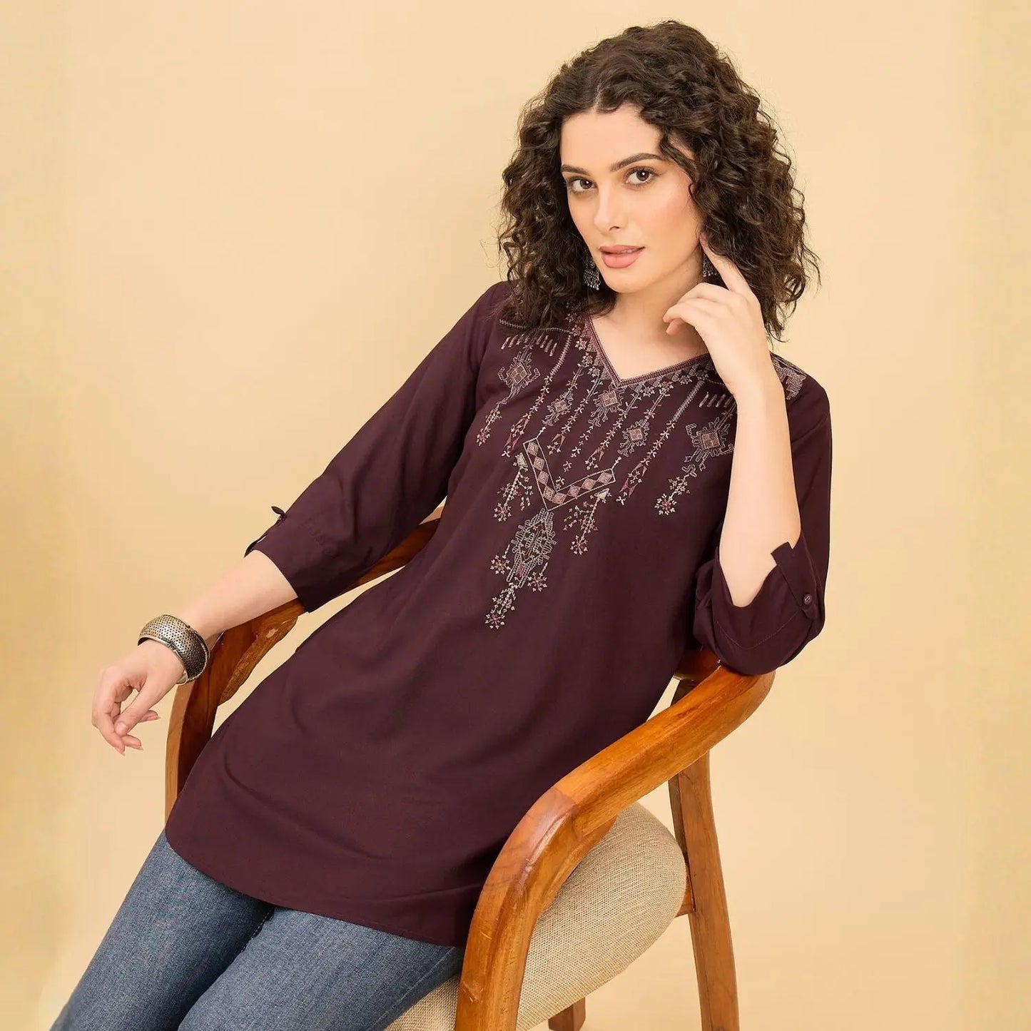 Women wearing Bluauraa Tunic/Kurti/Tops