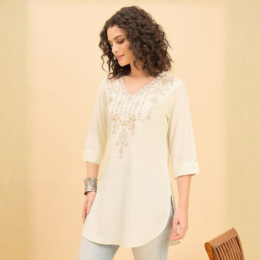 Women wearing Bluauraa Tunic/Kurti/Tops