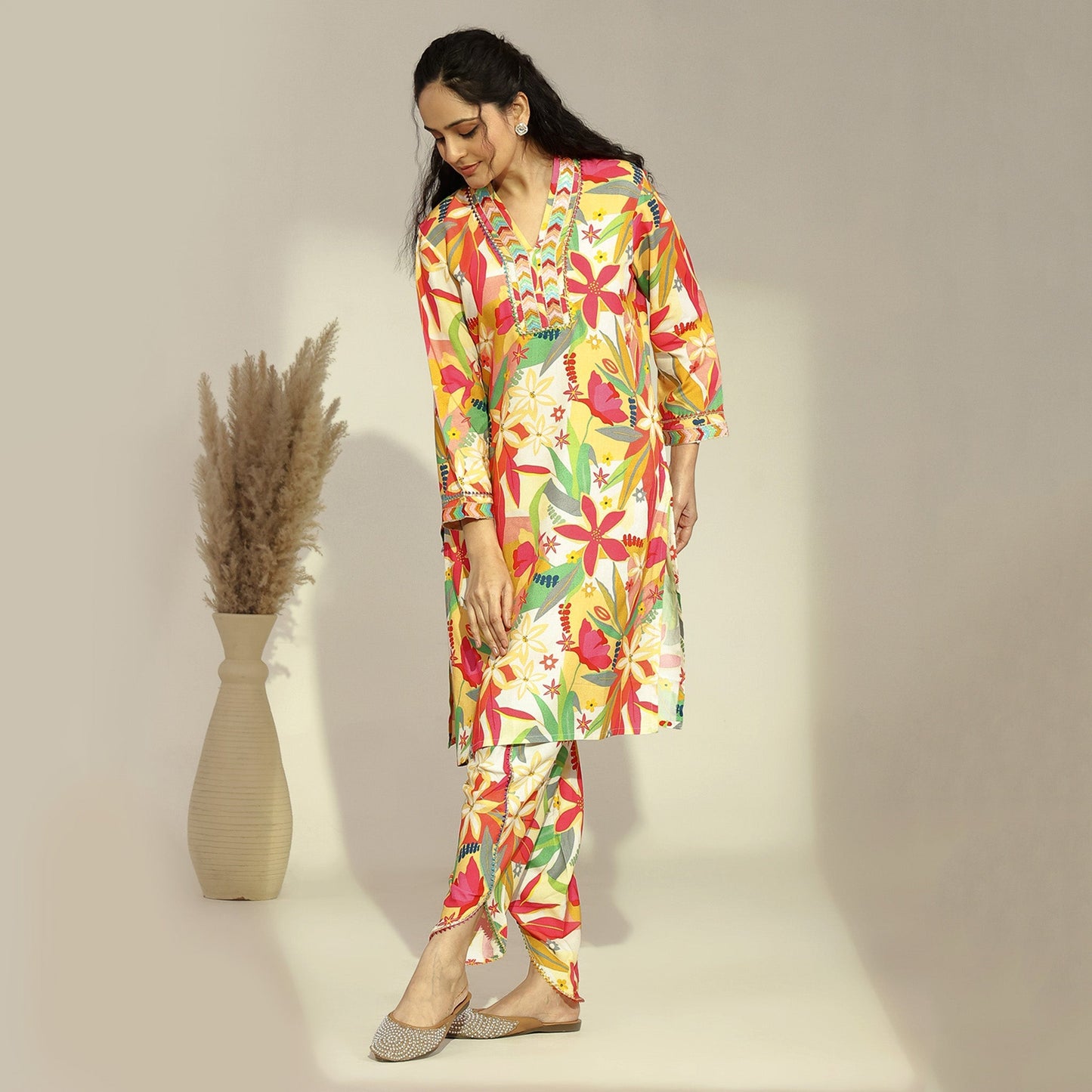 Rayon Floral Printed Co - Ord Set - Bluauraa