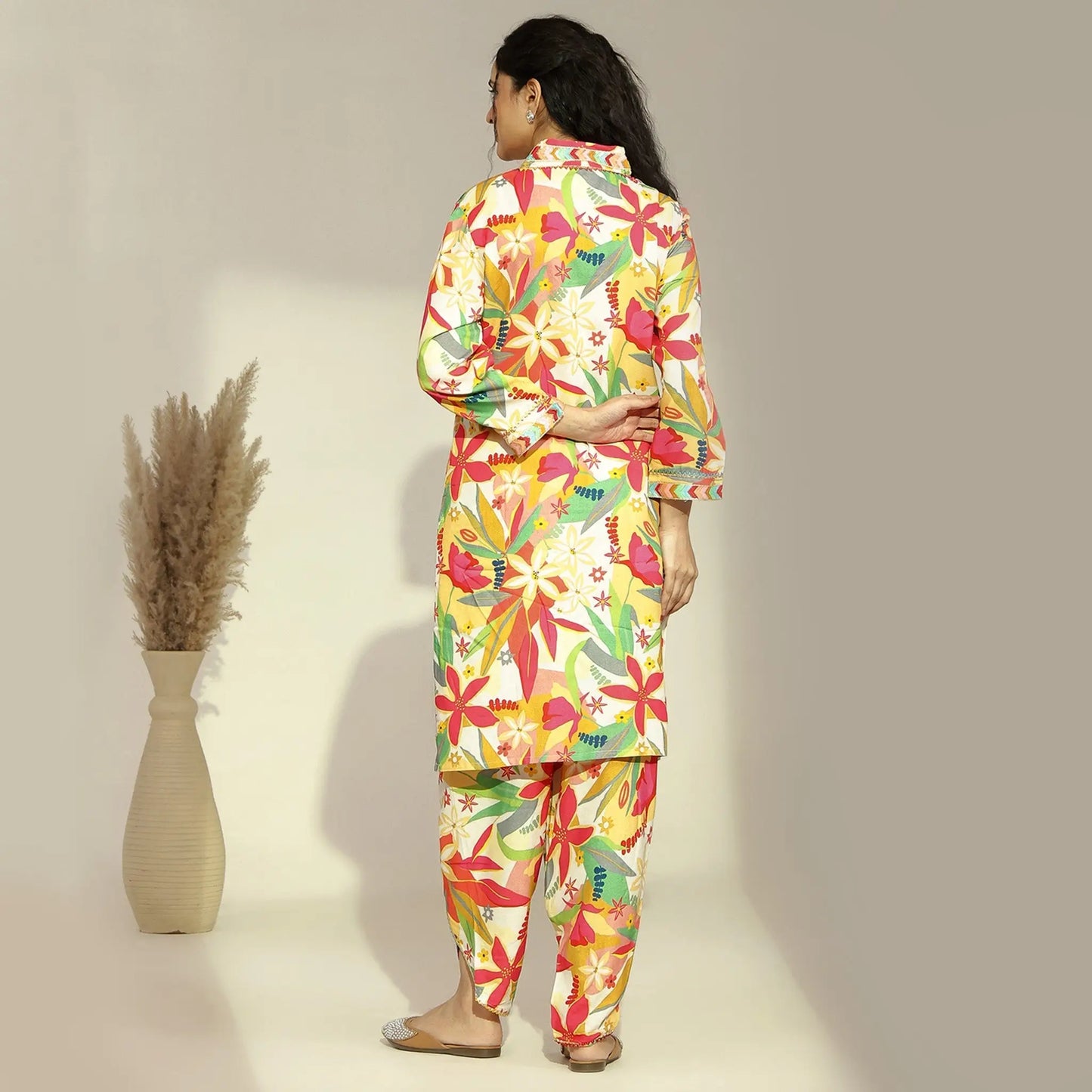 Rayon Floral Printed Co - Ord Set - Bluauraa