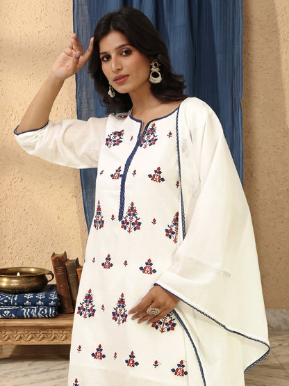Mulmul Embroidered Sharara Set - Bluauraa