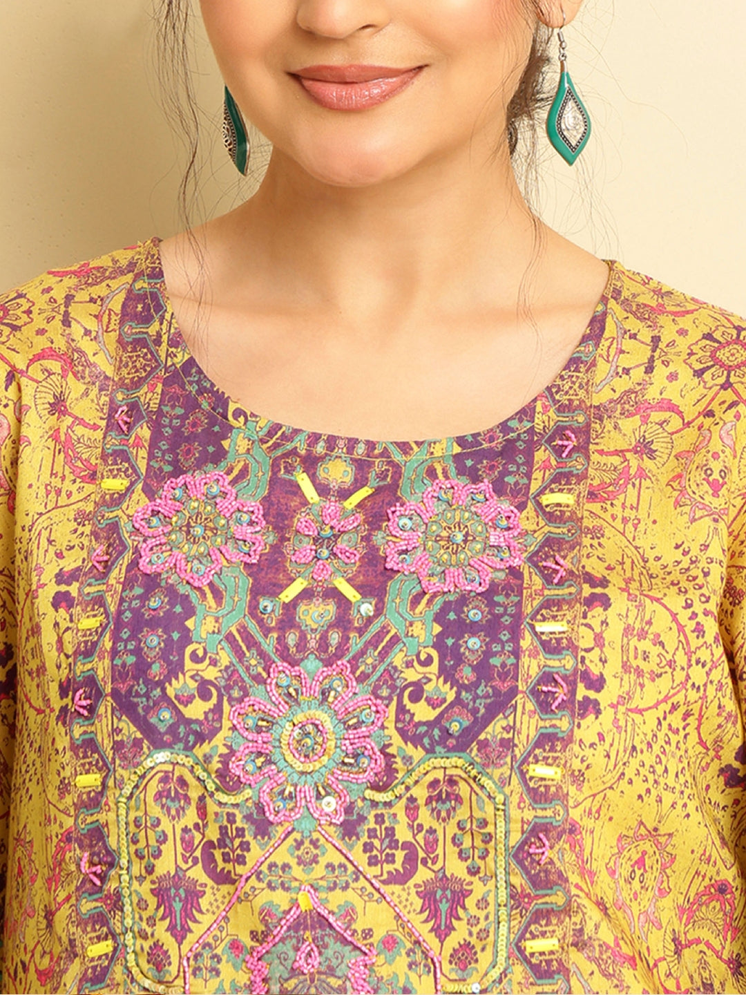 Rayon Printed Kaftan Set - Bluauraa