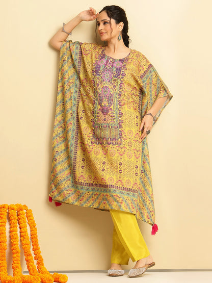 Rayon Printed Kaftan Set - Bluauraa