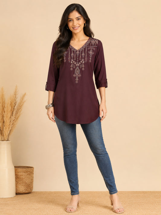 Women wearing Bluauraa Tunic/Kurti/Tops