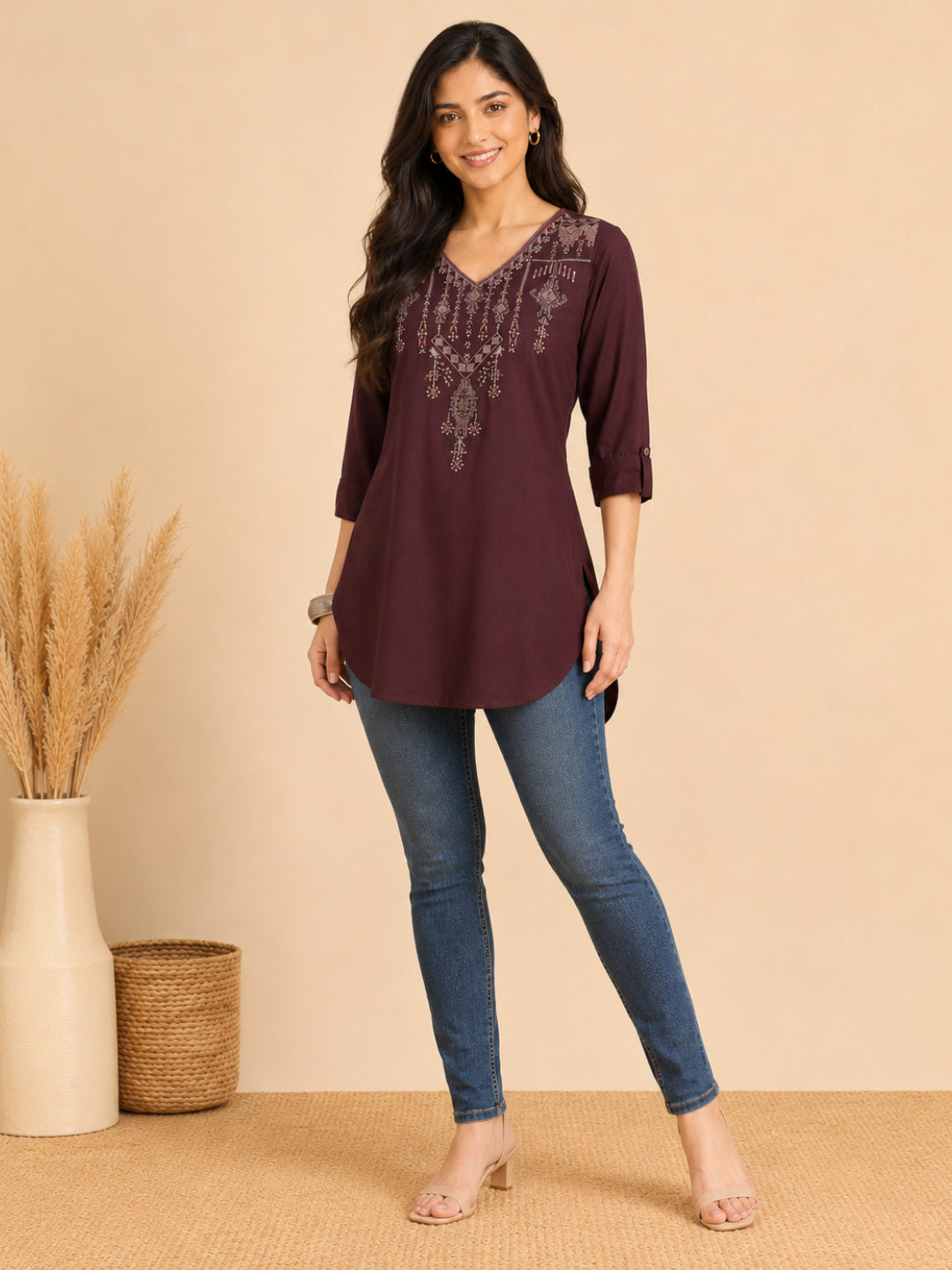 Women wearing Bluauraa Tunic/Kurti/Tops