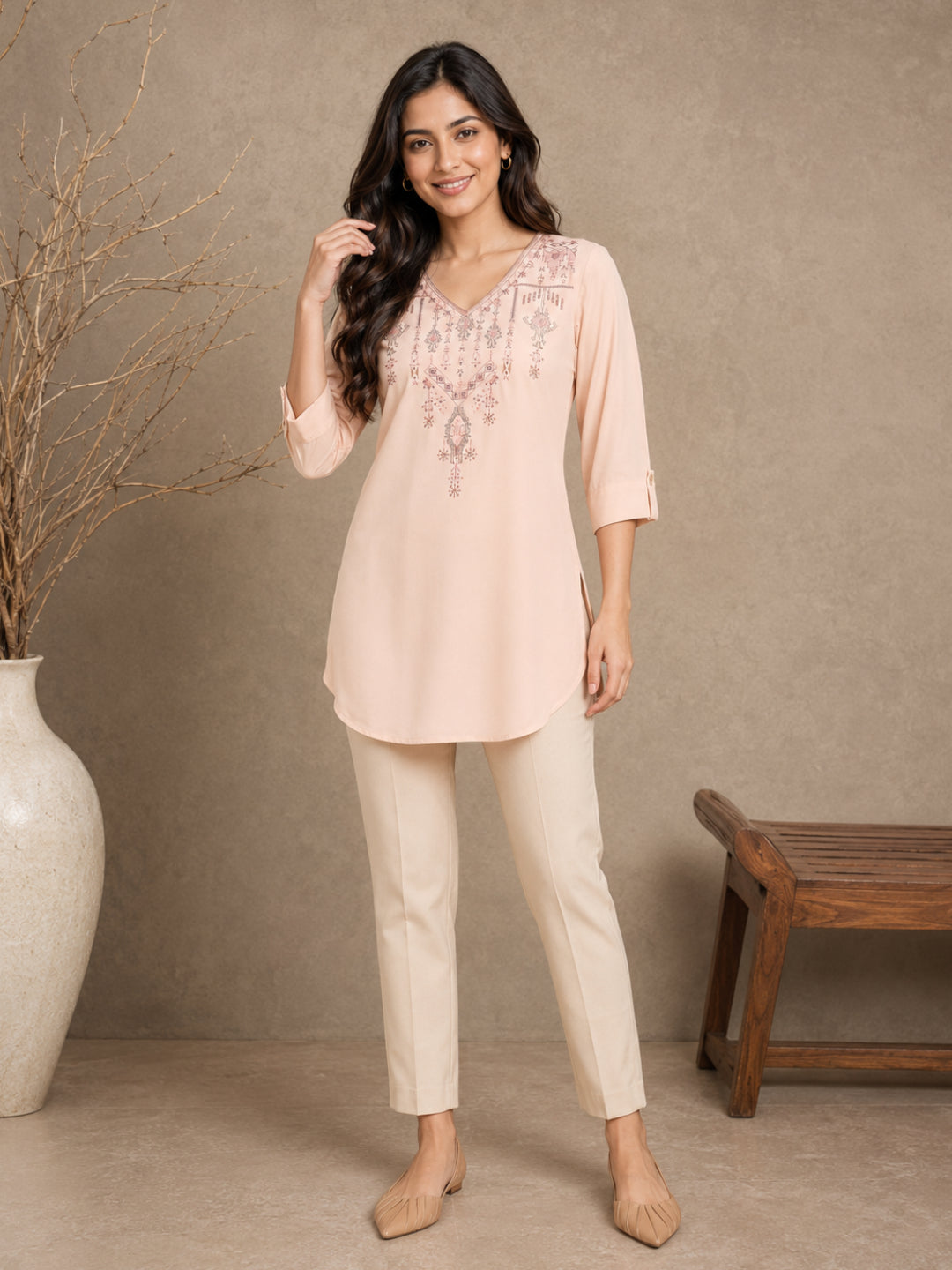 Women wearing Bluauraa Tunic/Kurti/Tops