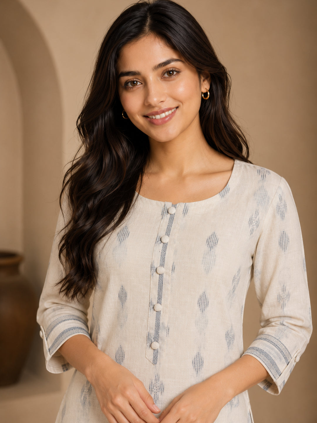 Women wearing Bluauraa Tunic/Kurti/Tops