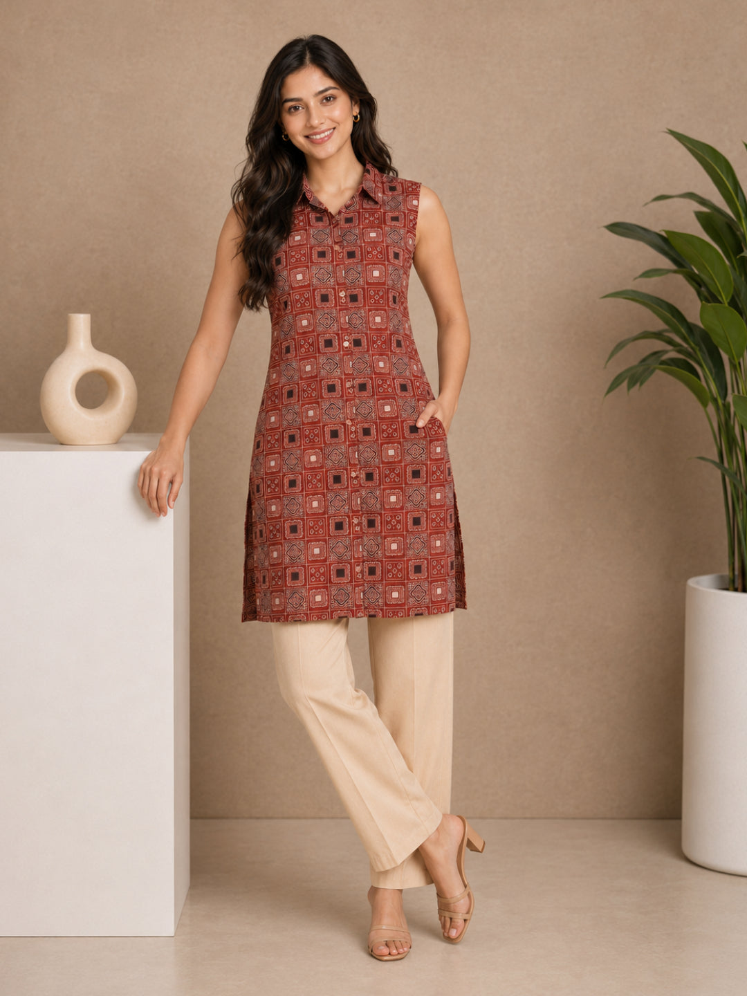 Women wearing Bluauraa Tunic/Kurti/Tops