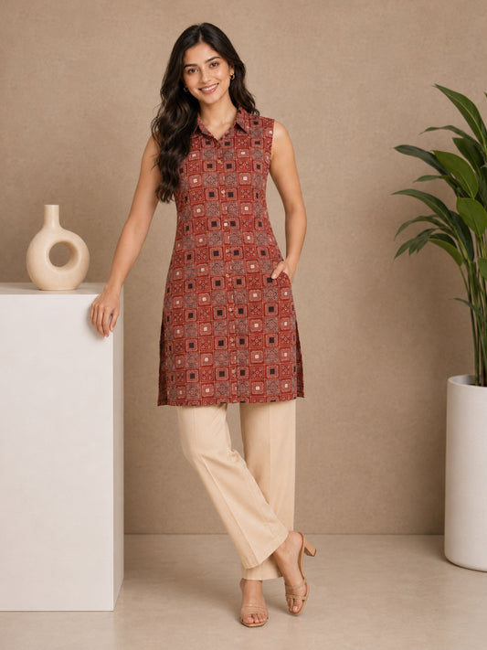 Women wearing Bluauraa Tunic/Kurti/Tops