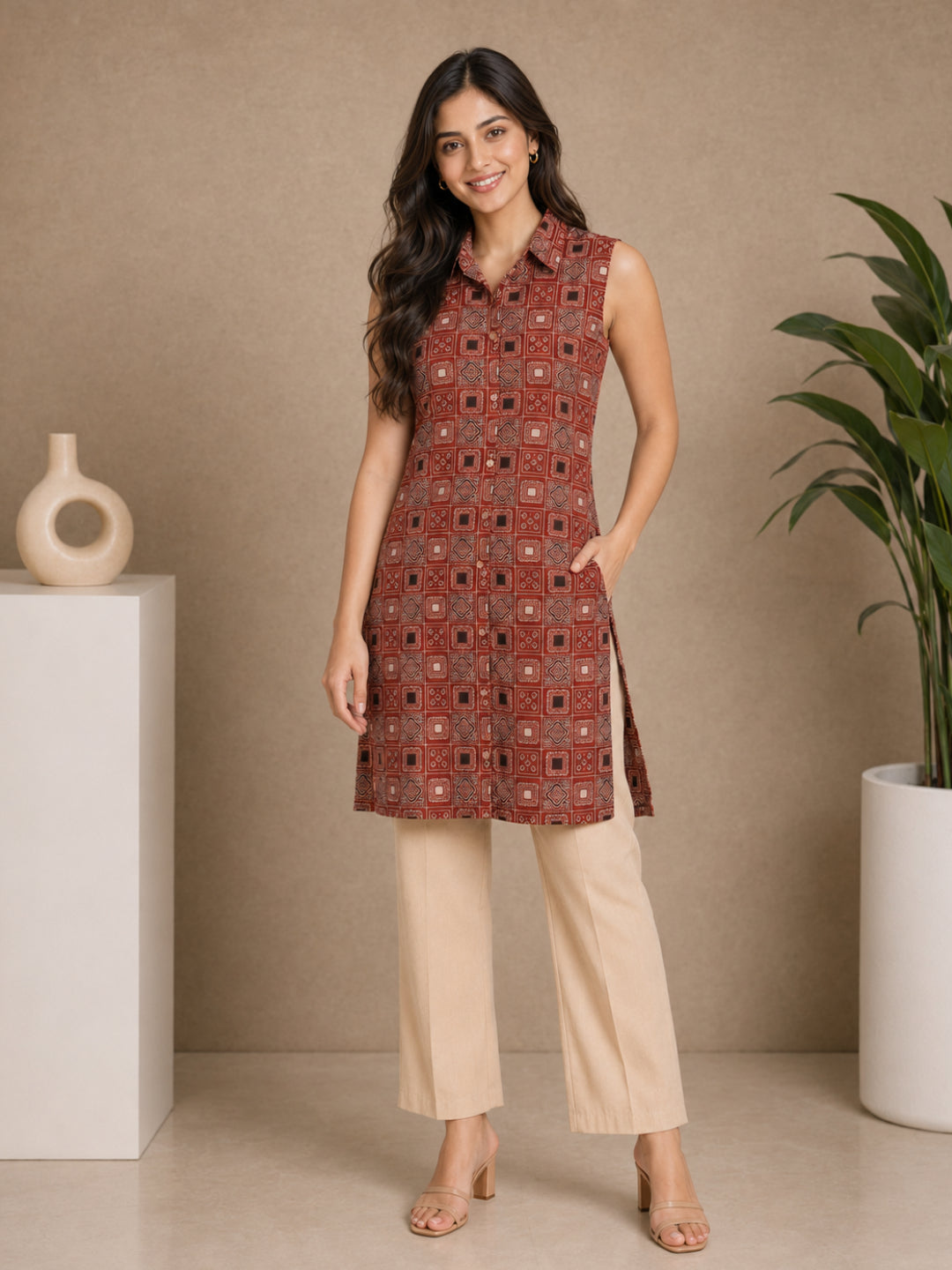 Women wearing Bluauraa Tunic/Kurti/Tops