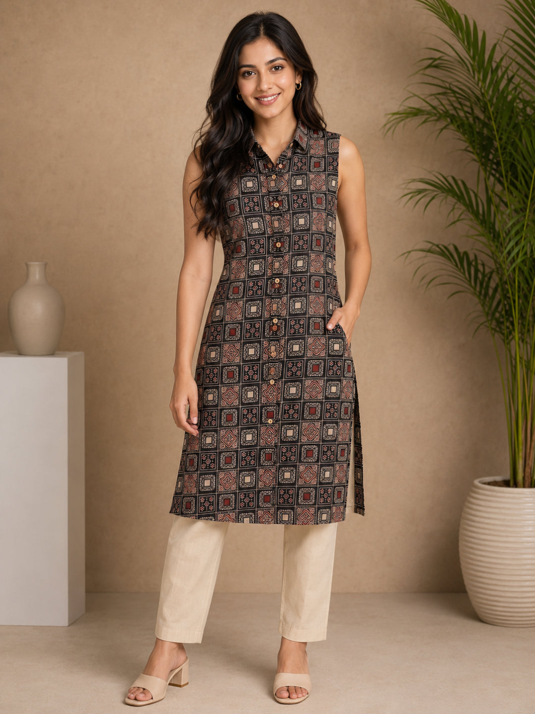 Women wearing Bluauraa Tunic/Kurti/Tops