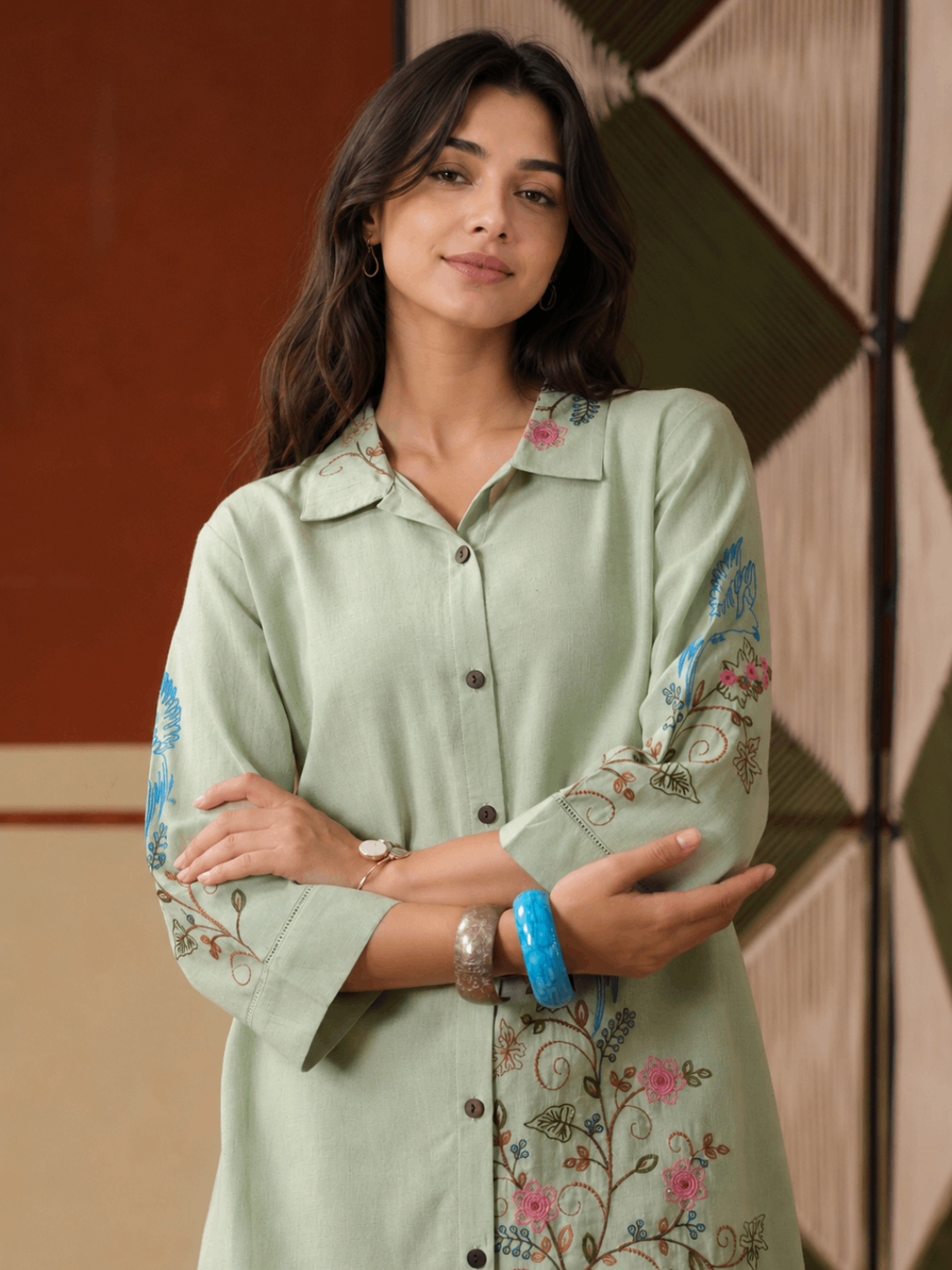 Women wearing Bluauraa Tunic/Kurti/Tops