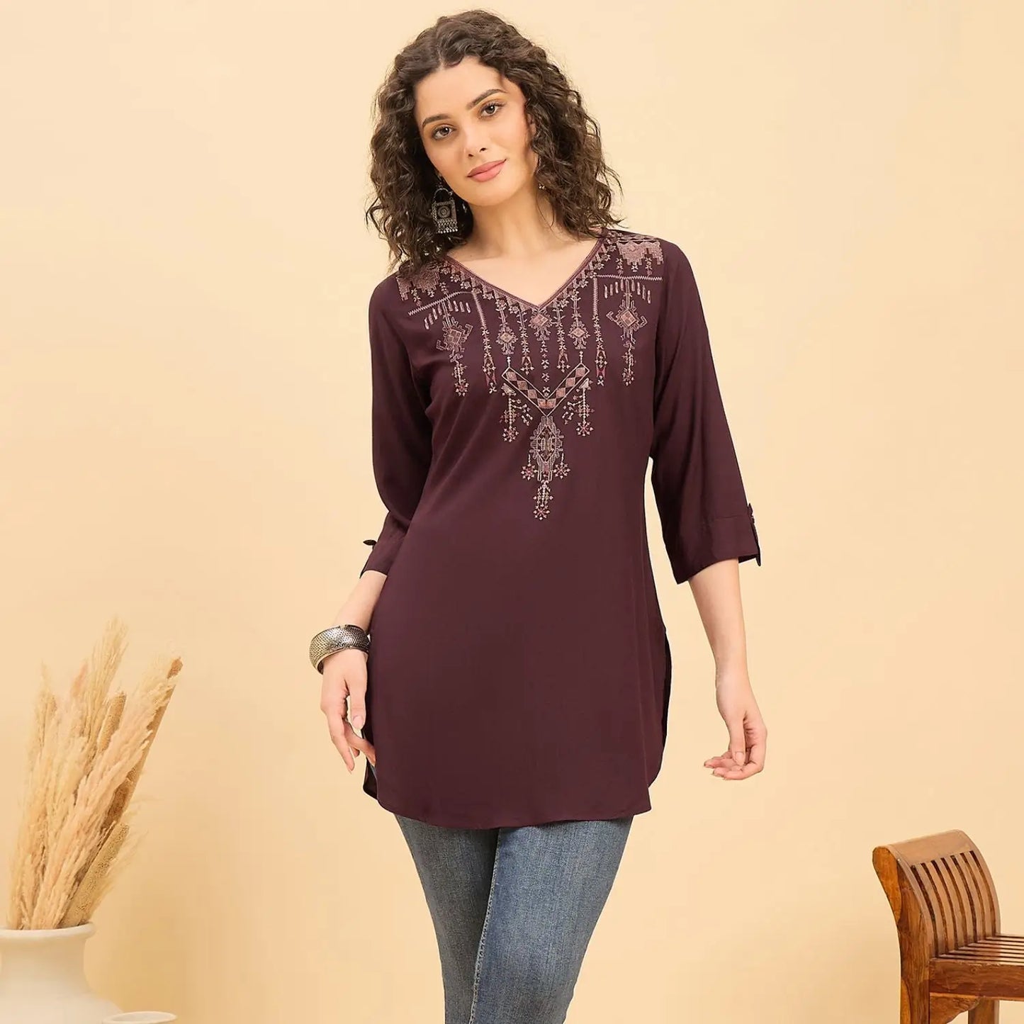 Women wearing Bluauraa Tunic/Kurti/Tops