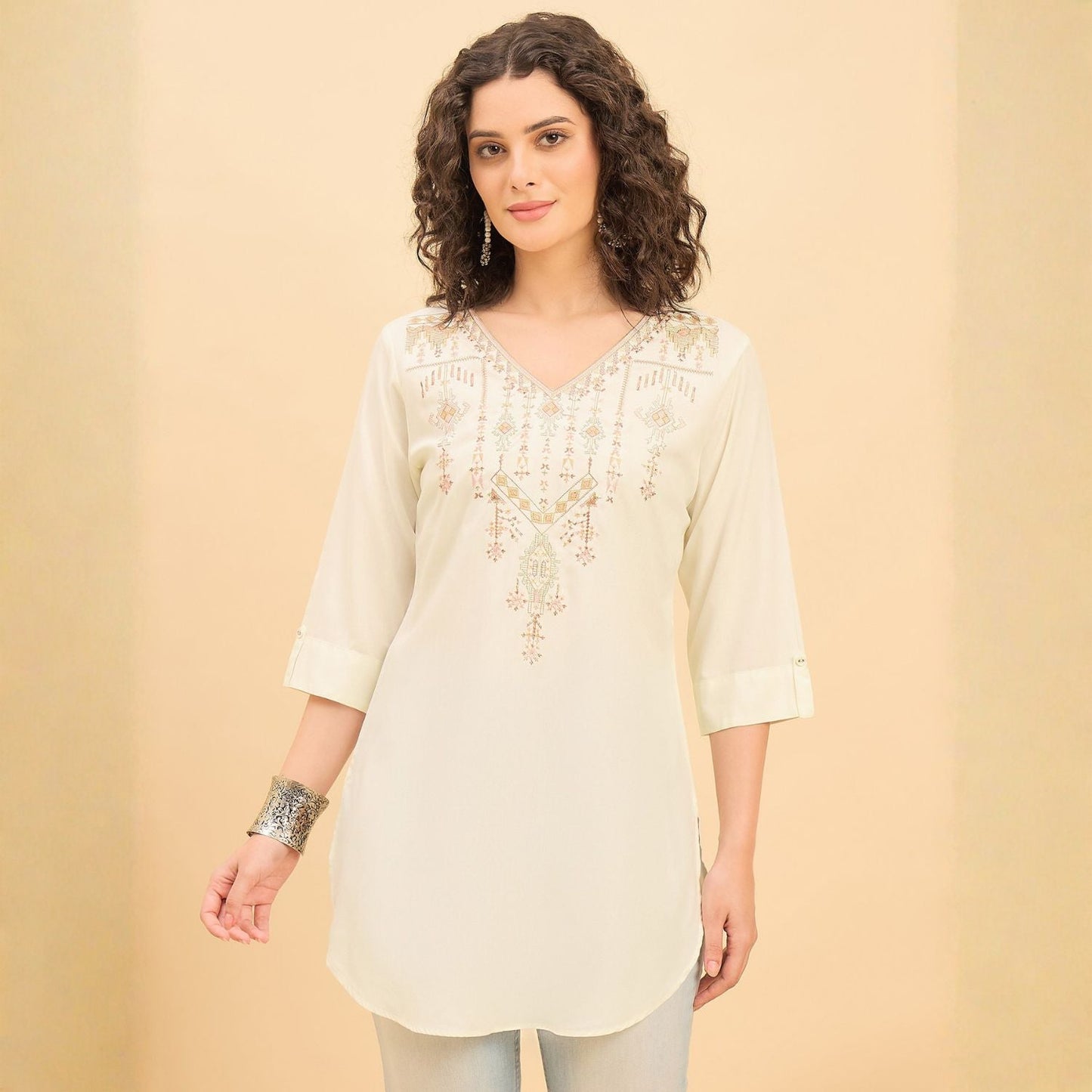 Women wearing Bluauraa Tunic/Kurti/Tops