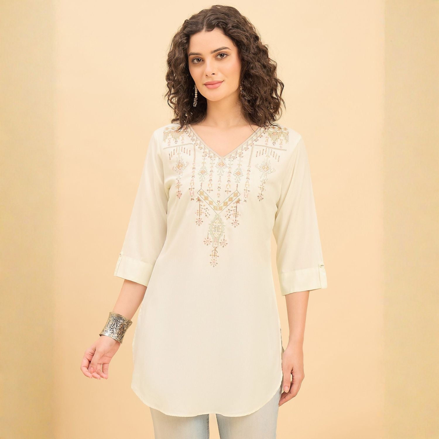 Women wearing Bluauraa Tunic/Kurti/Tops