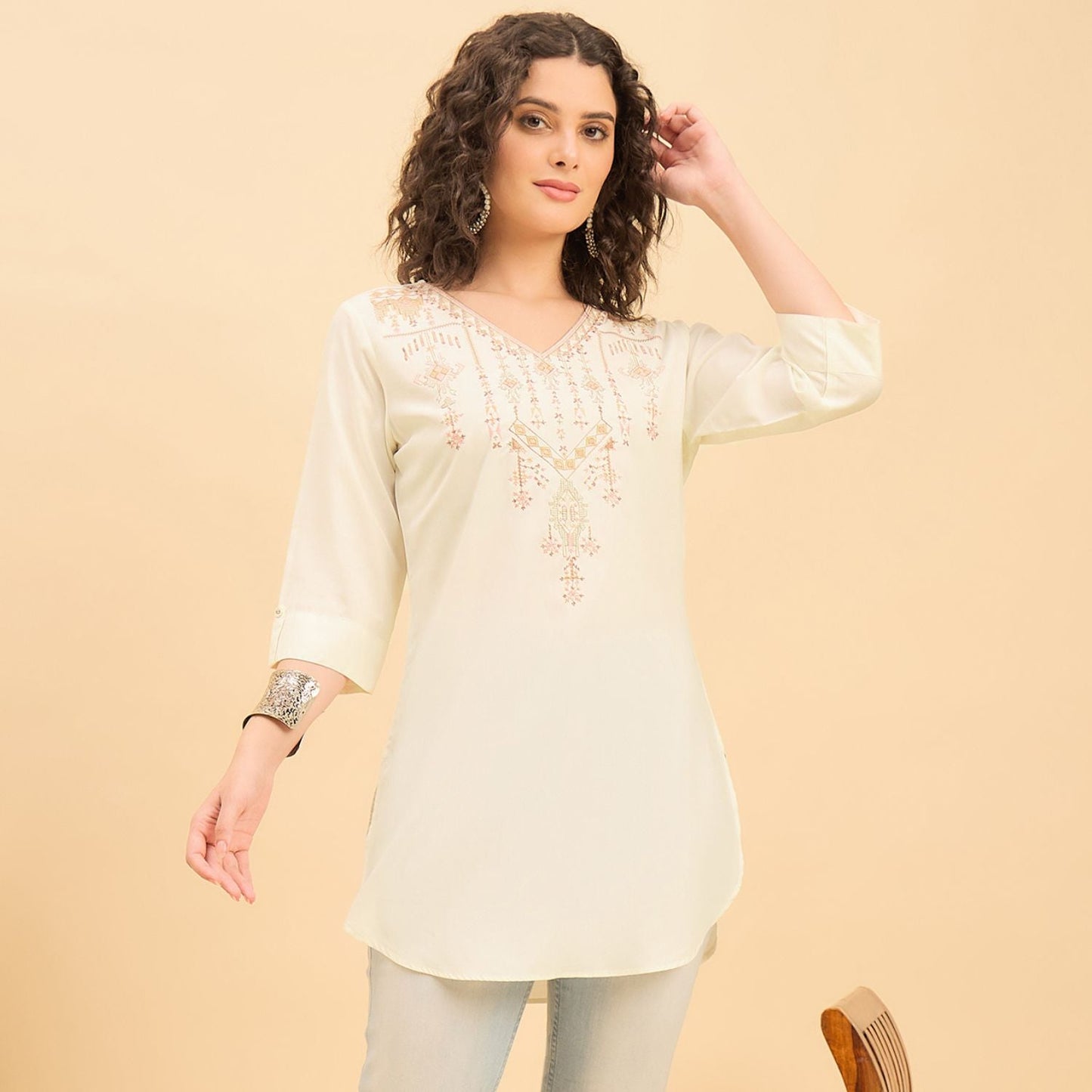 Women wearing Bluauraa Tunic/Kurti/Tops