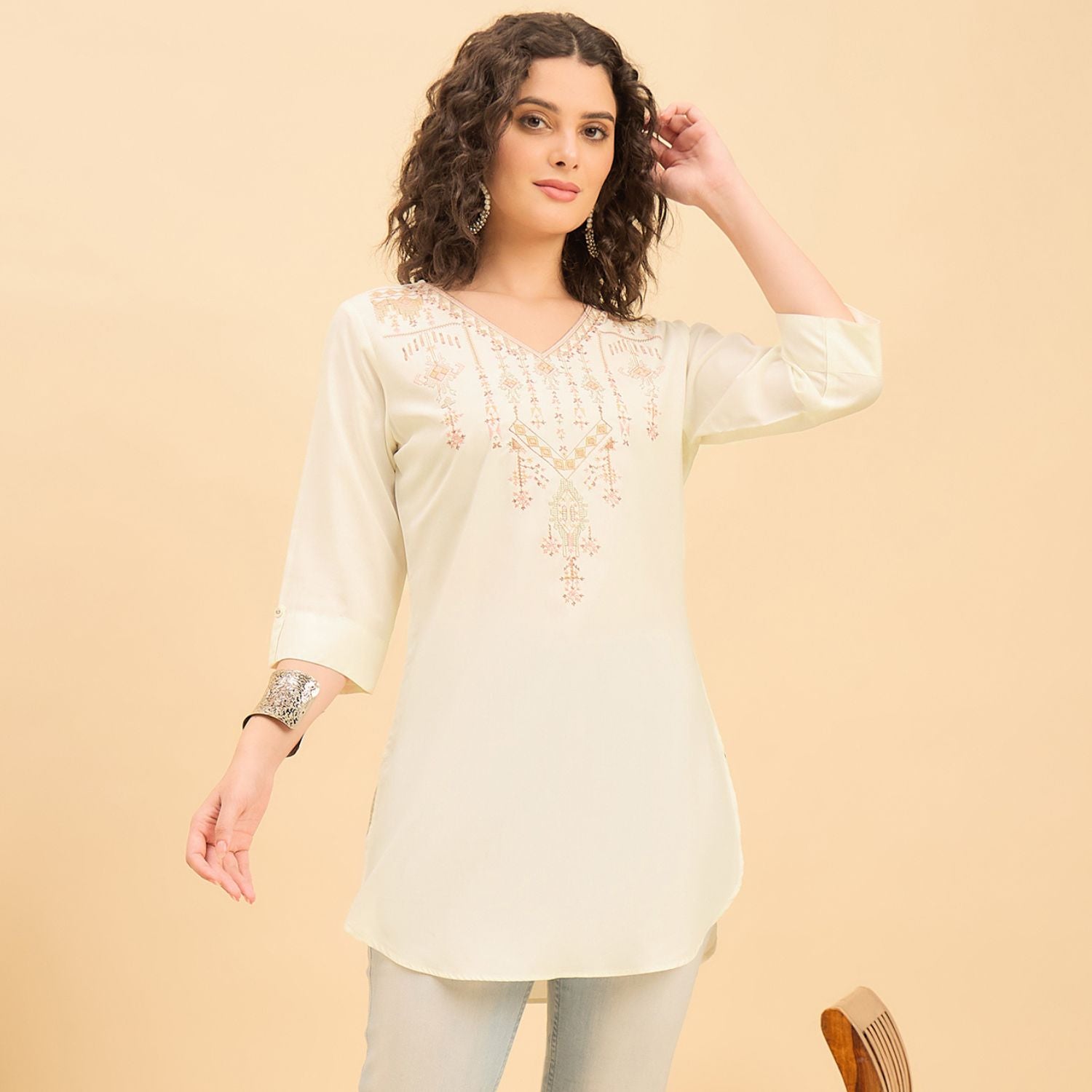 Women wearing Bluauraa Tunic/Kurti/Tops