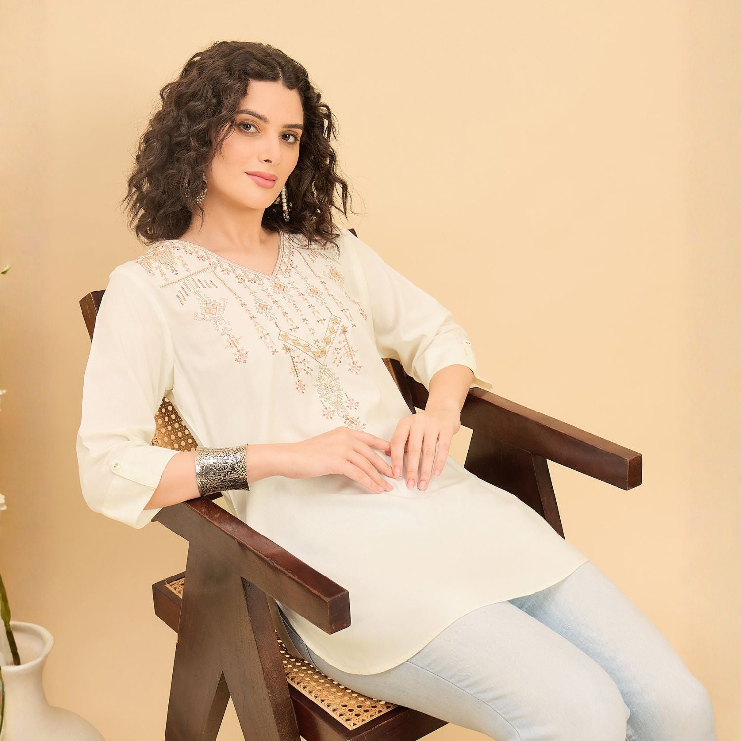 Women wearing Bluauraa Tunic/Kurti/Tops
