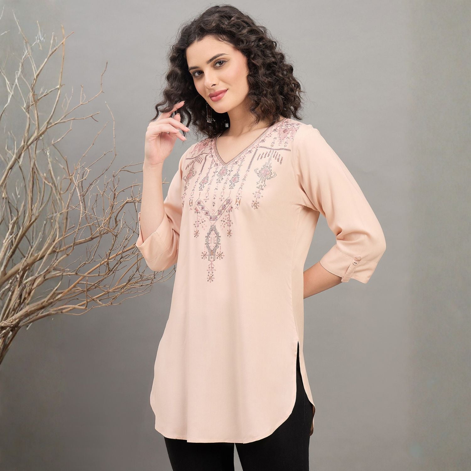 Women wearing Bluauraa Tunic/Kurti/Tops