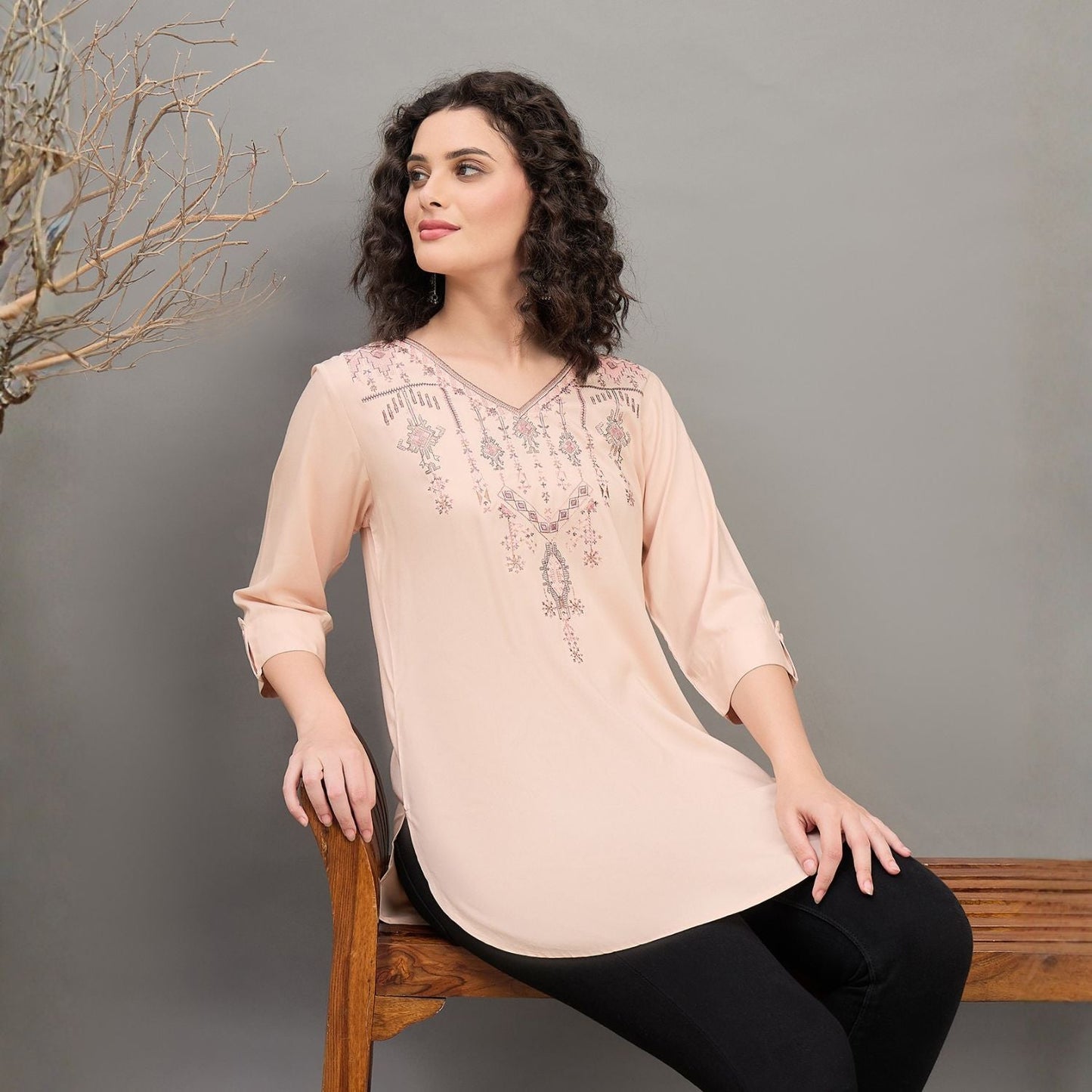 Women wearing Bluauraa Tunic/Kurti/Tops