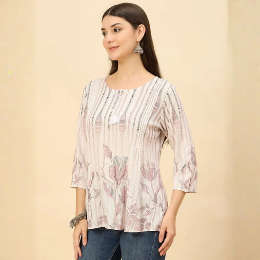 Women wearing Bluauraa Tunic/Kurti/Tops