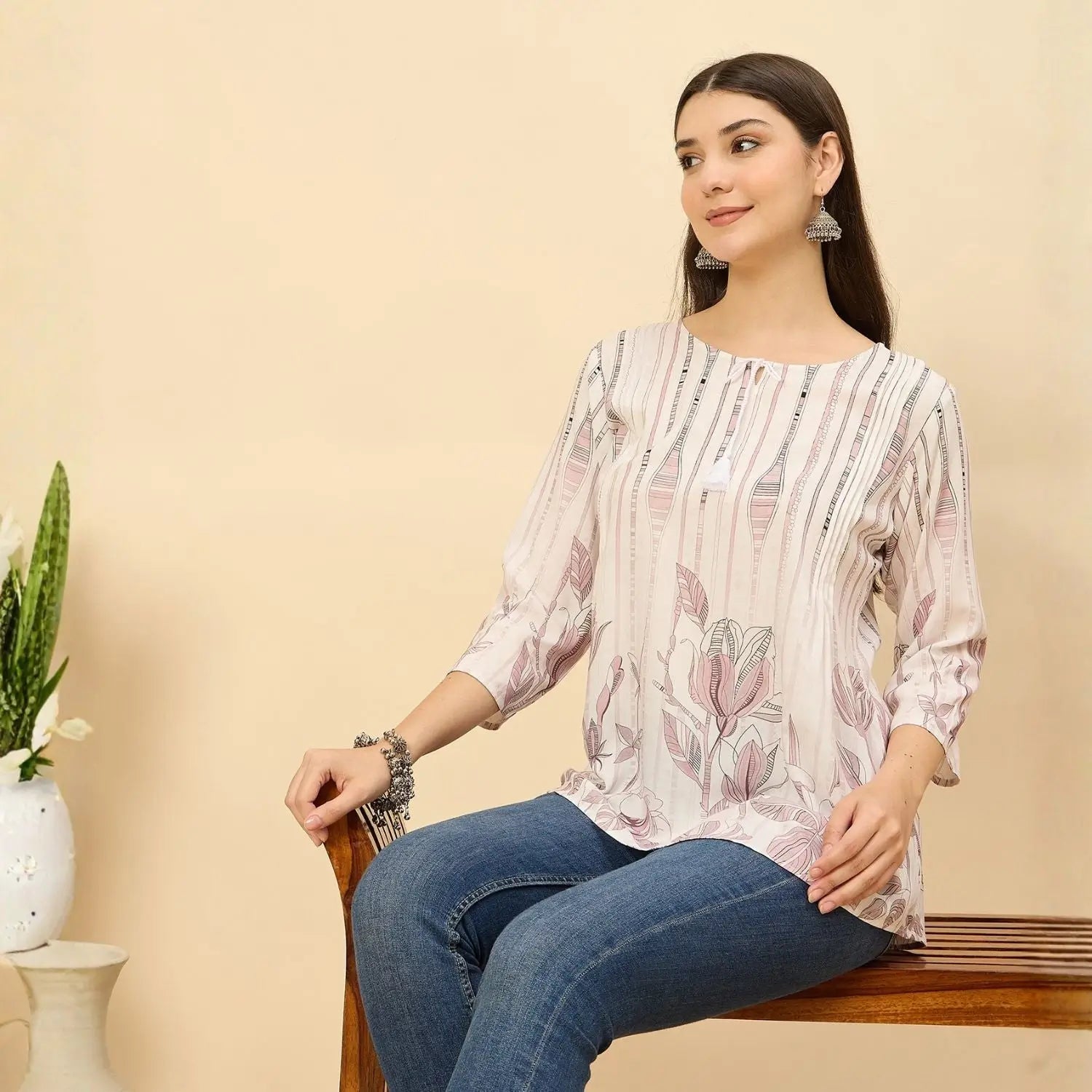 Women wearing Bluauraa Tunic/Kurti/Tops