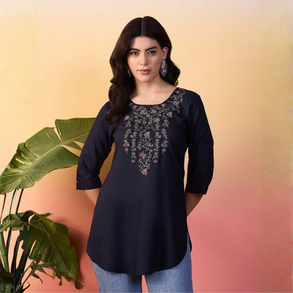 Women wearing Bluauraa Tunic/Kurti/Tops