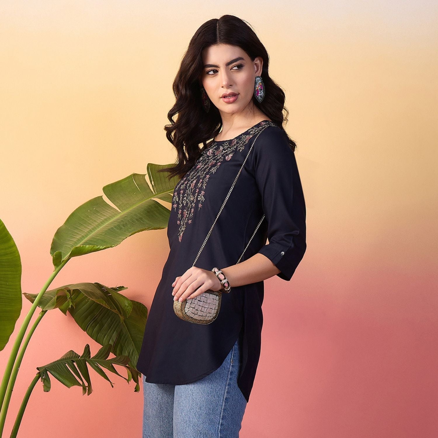 Women wearing Bluauraa Tunic/Kurti/Tops
