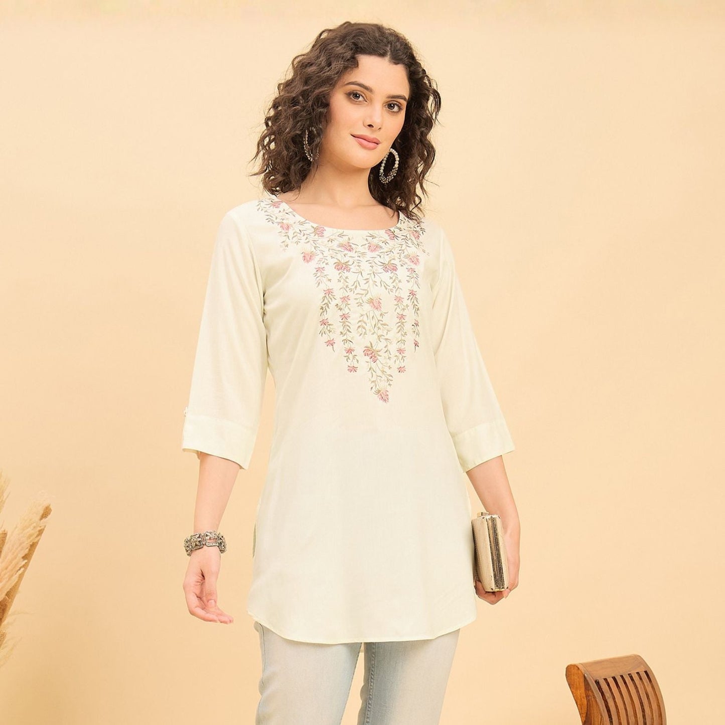 Women wearing Bluauraa Tunic/Kurti/Tops