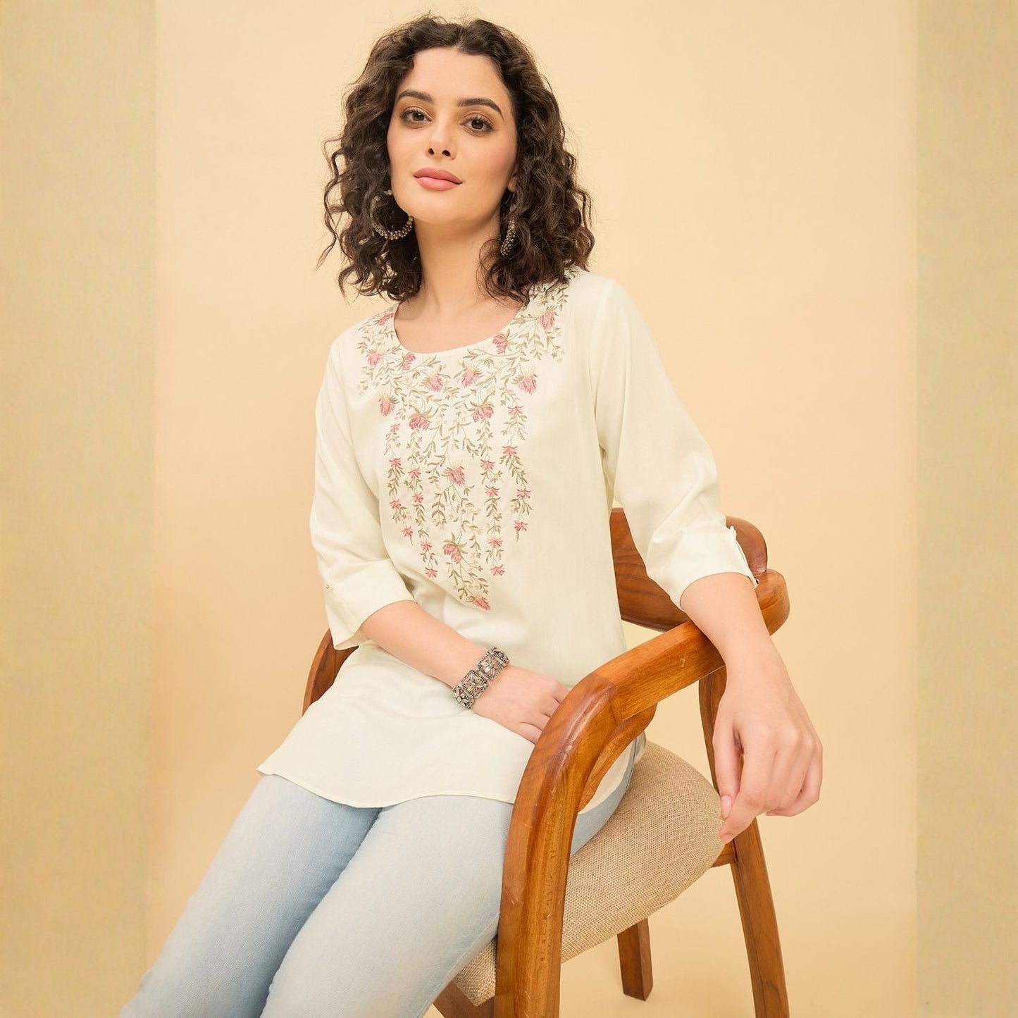 Women wearing Bluauraa Tunic/Kurti/Tops