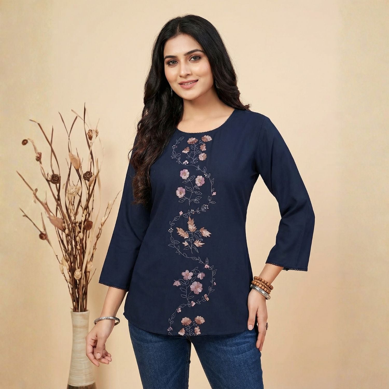 Women wearing Bluauraa Tunic/Kurti/Tops