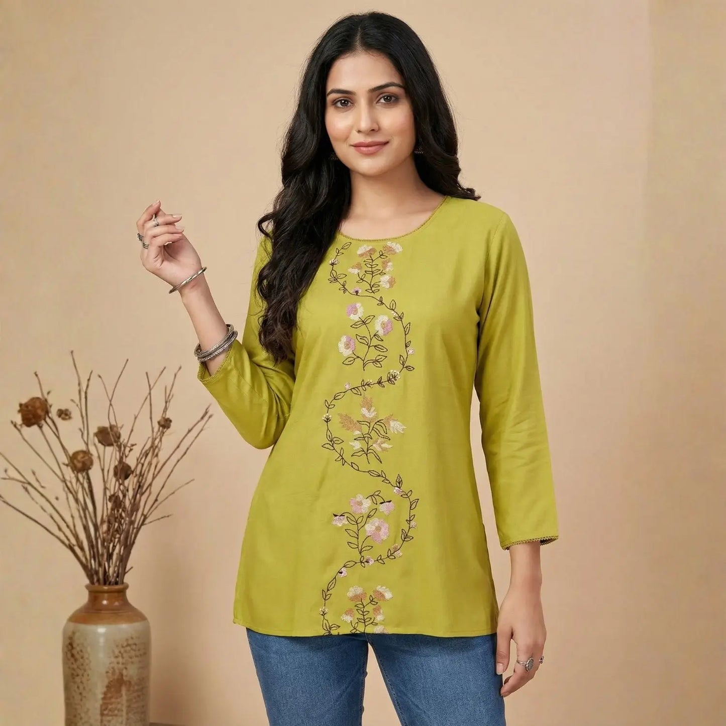 Women wearing Bluauraa Tunic/Kurti/Tops