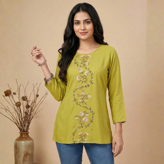 Women wearing Bluauraa Tunic/Kurti/Tops