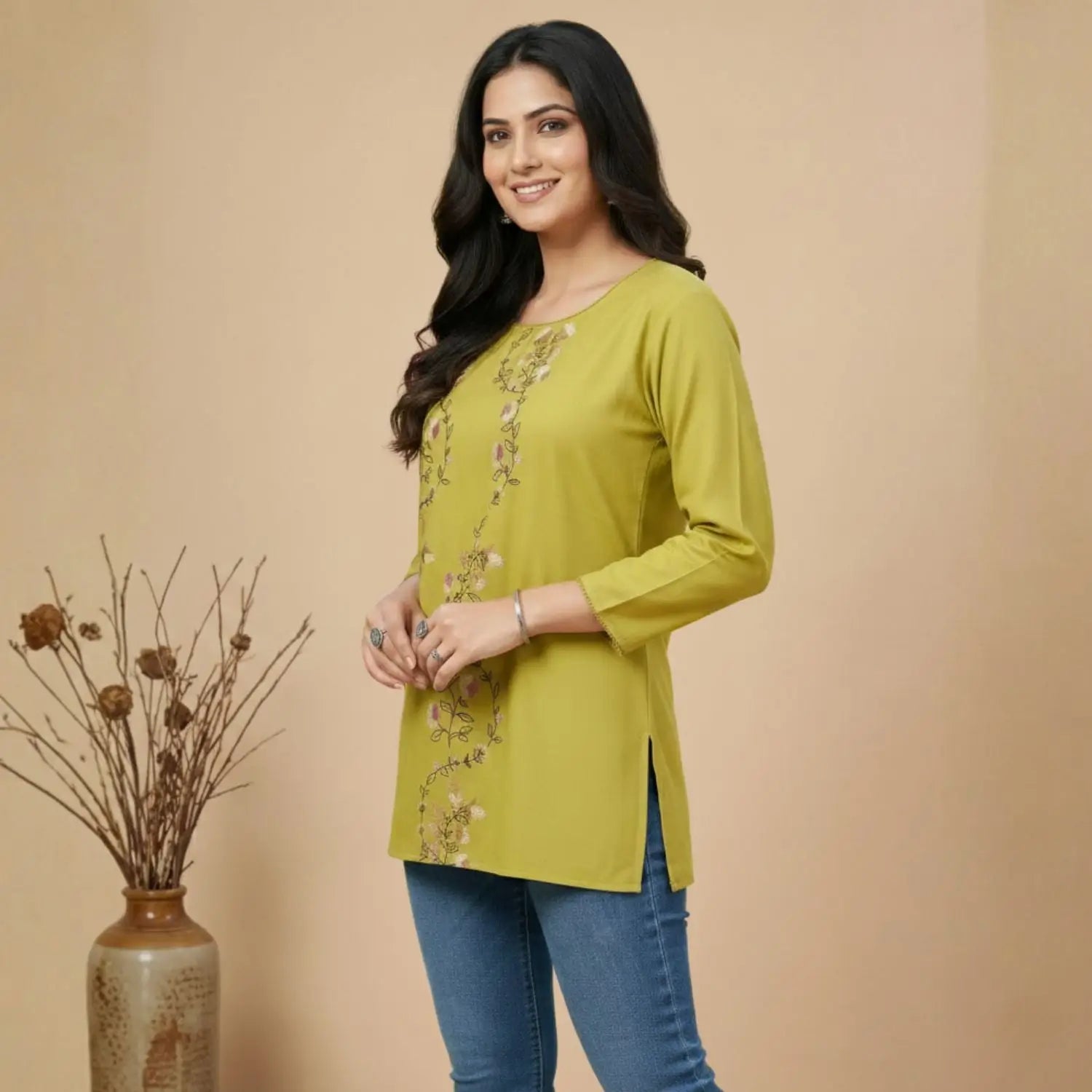 Women wearing Bluauraa Tunic/Kurti/Tops