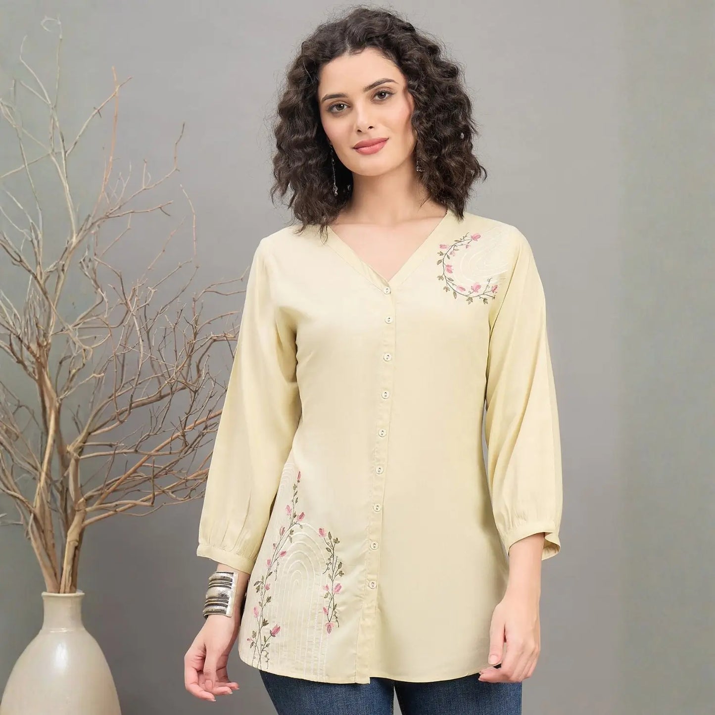 Women wearing Bluauraa Tunic/Kurti/Tops