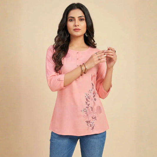 Women wearing Bluauraa Tunic/Kurti/Tops