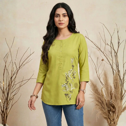 Women wearing Bluauraa Tunic/Kurti/Tops