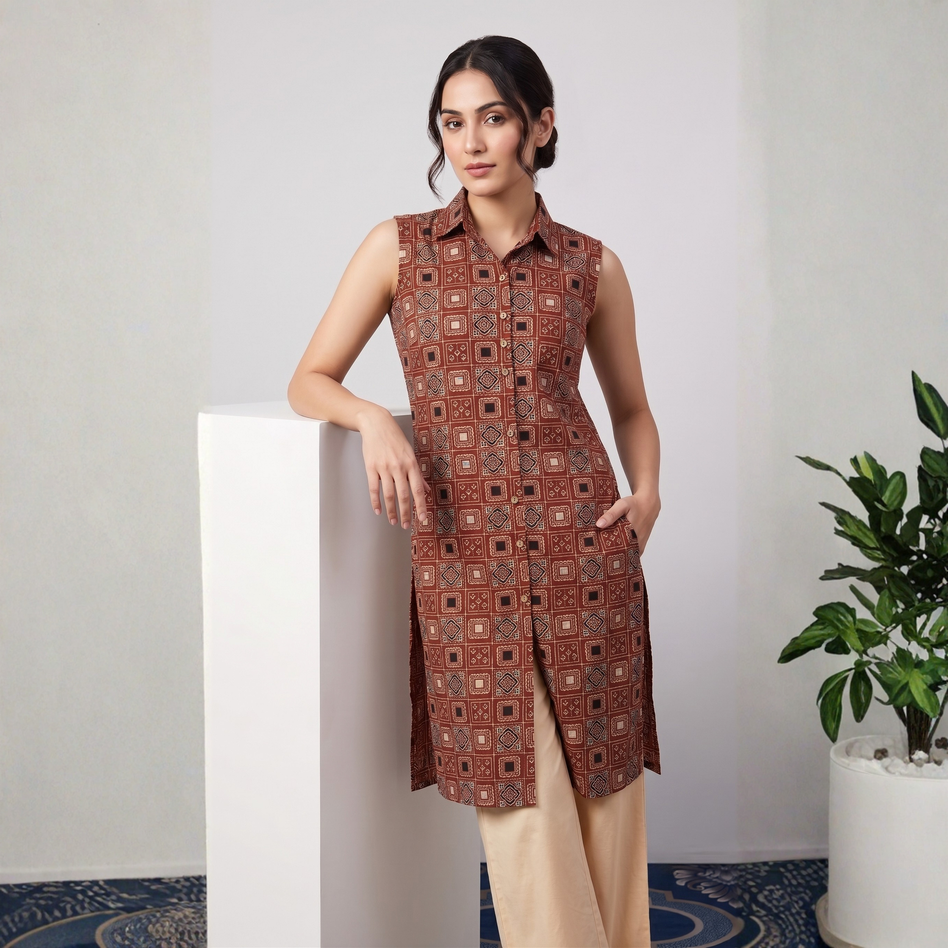 Women wearing Bluauraa Tunic/Kurti/Tops