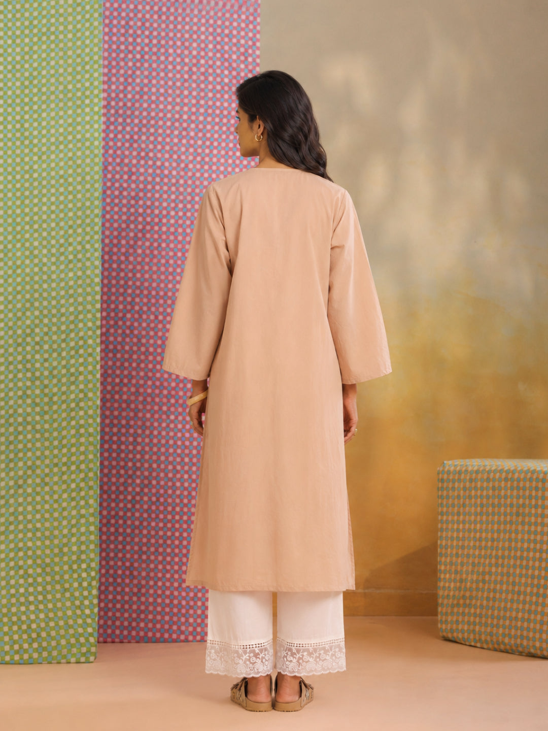 Beige Colour Co-ord Set - BluAuraa