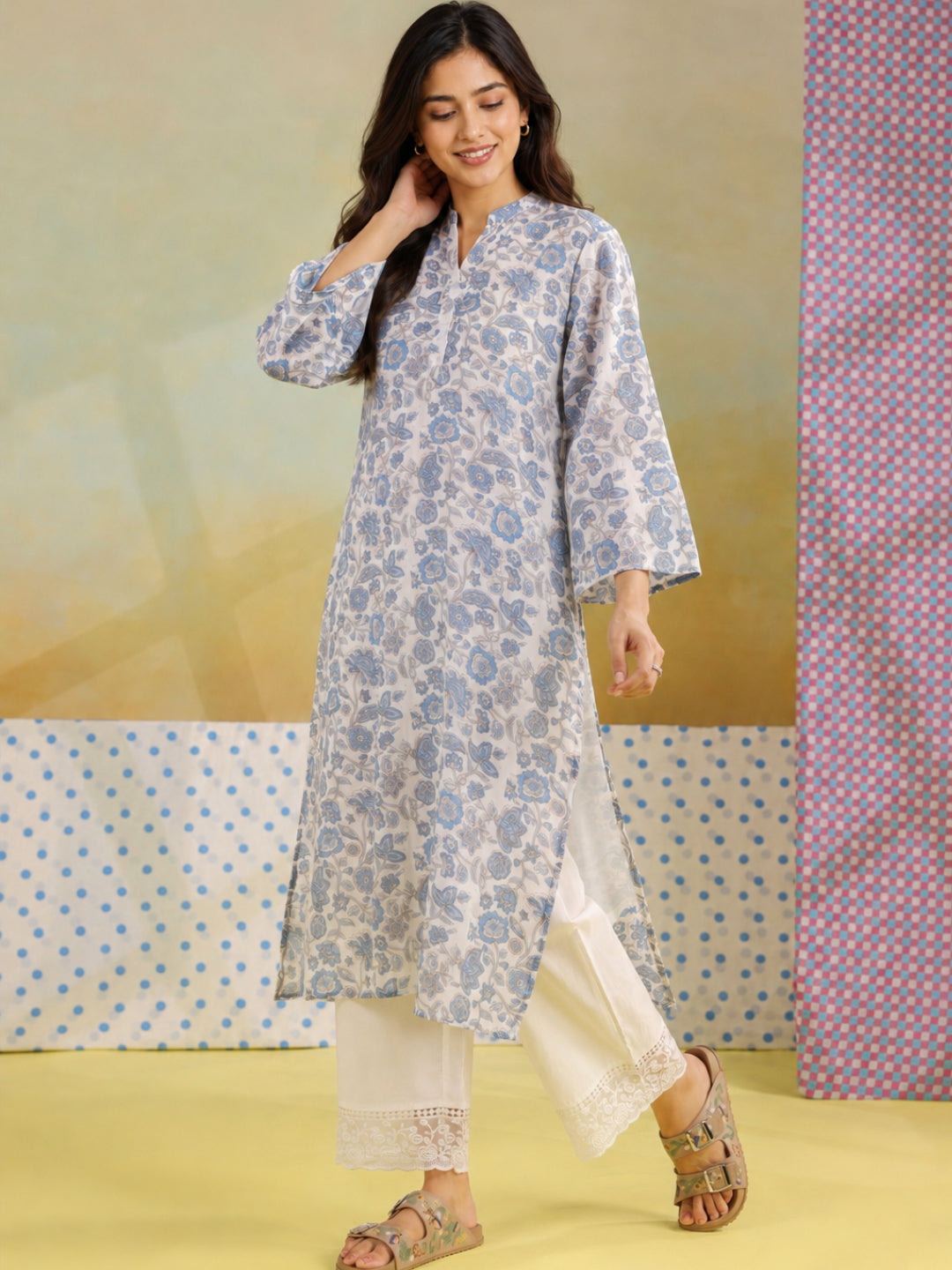 Women wearing Bluauraa Tunic/Kurti/Tops