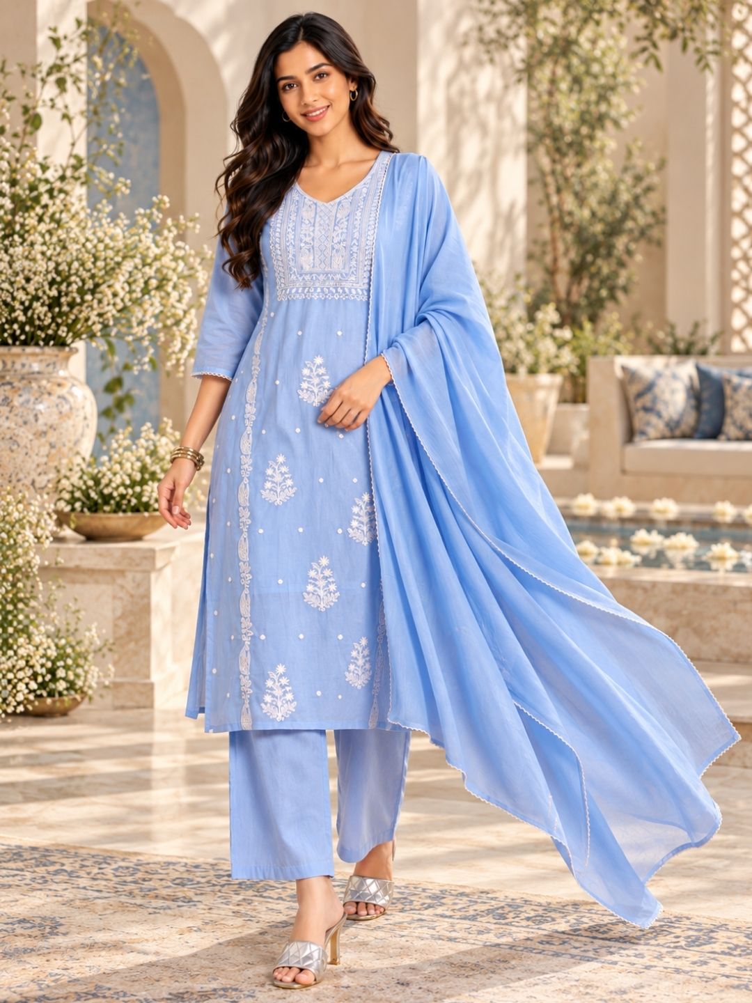 Women wearing Bluauraa Tunic/Kurti/Tops