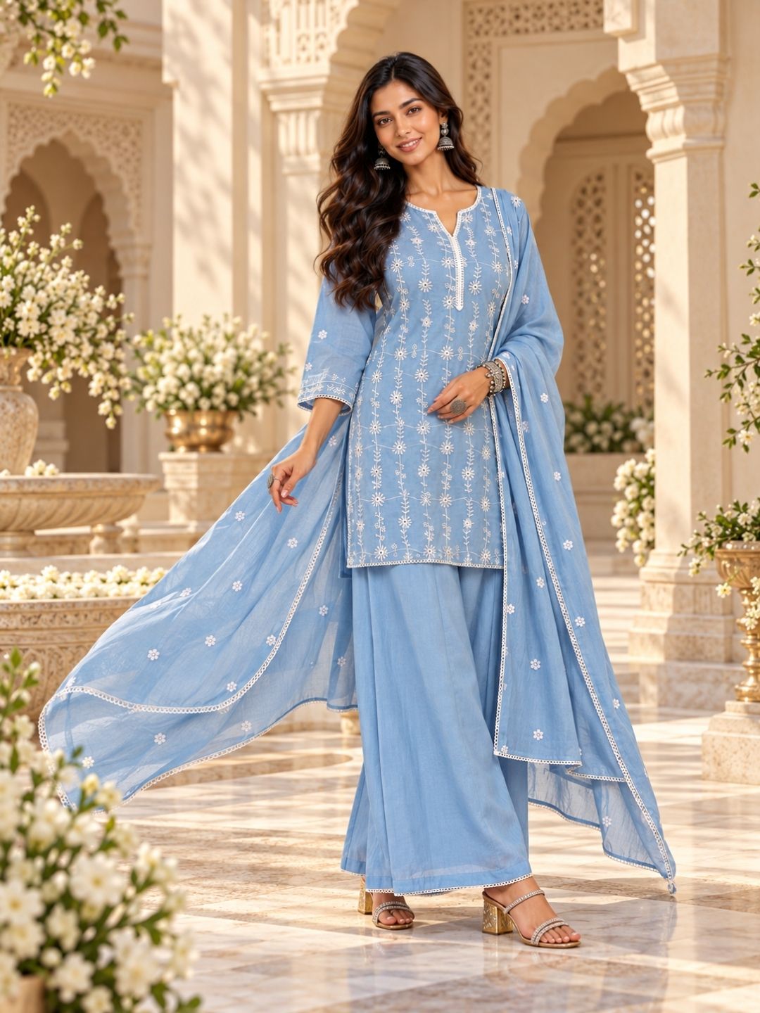 Women wearing Bluauraa Tunic/Kurti/Tops