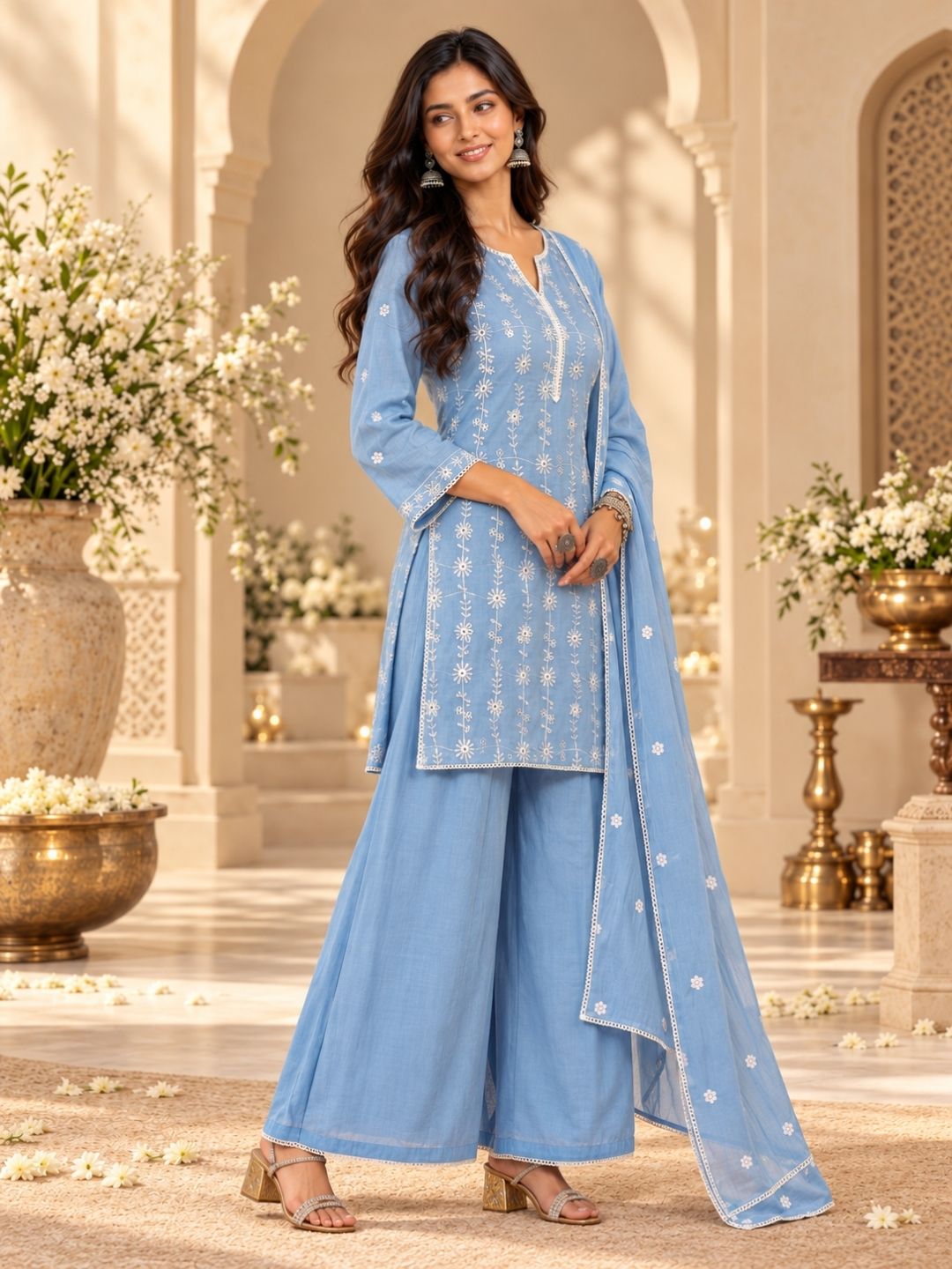 Women wearing Bluauraa Tunic/Kurti/Tops