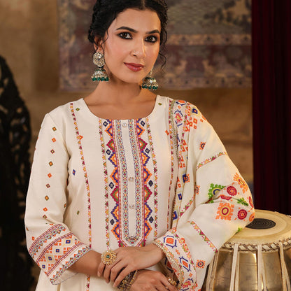 Chanderi Silk Patola Printed Anarkali Set - Bluauraa