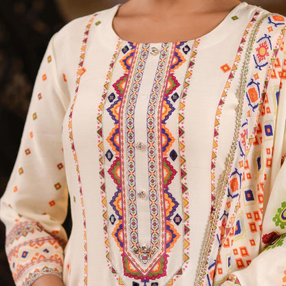 Chanderi Silk Patola Printed Anarkali Set - Bluauraa