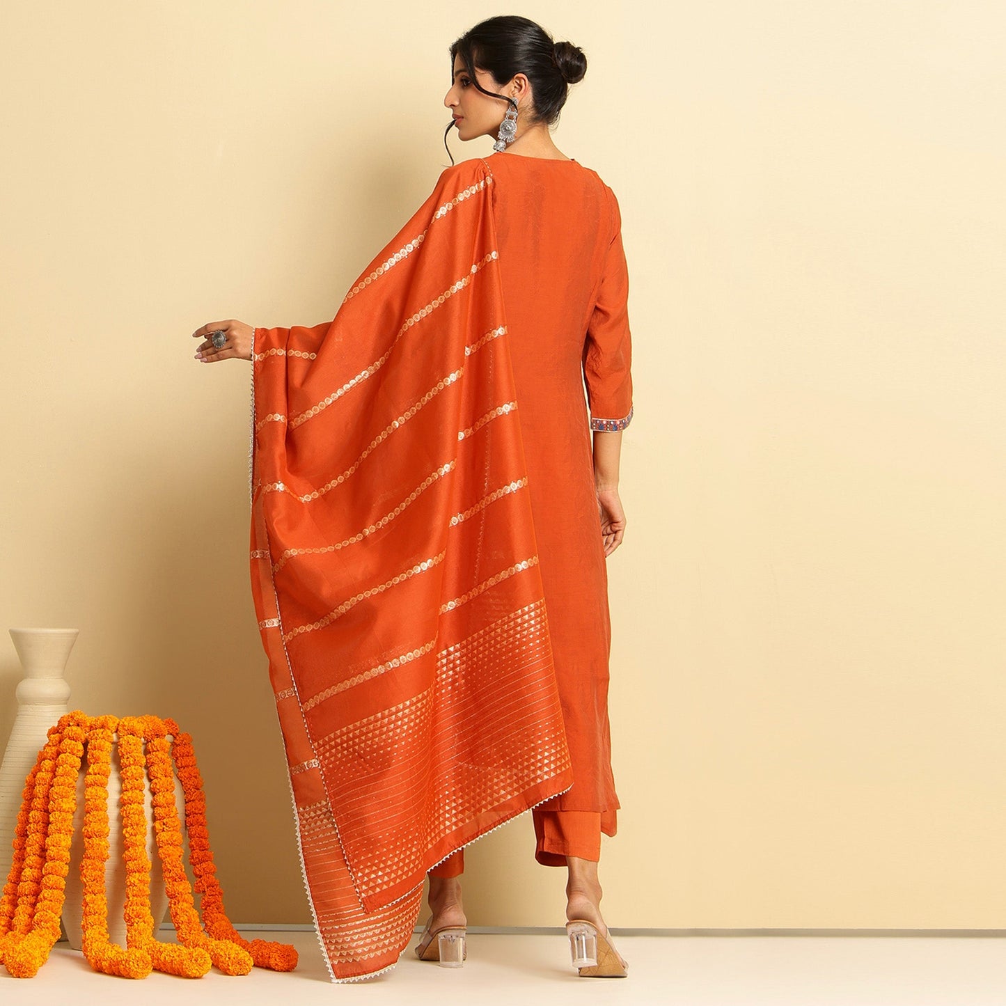 Mul Chanderi Embroidered Anarkali Suit - Bluauraa