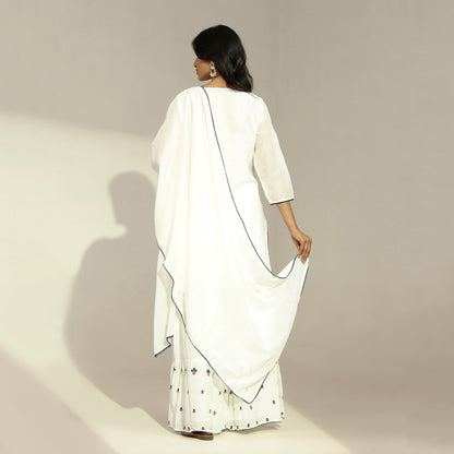 Mulmul Embroidered Sharara Set - Bluauraa
