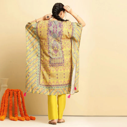 Rayon Printed Kaftan Set - Bluauraa
